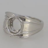 Contemporary Men's Ring Settings Sterling Silver Ring Mounting Round RD 10x10mm - Syzjewelry